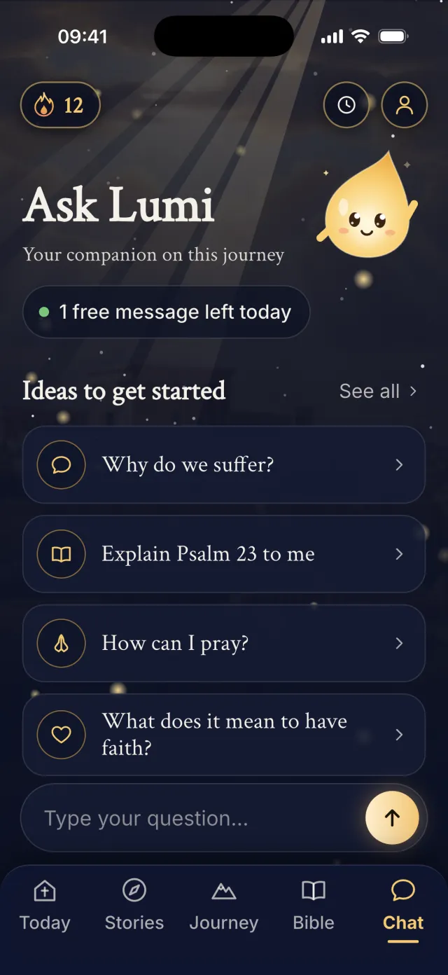 The chat with Lumi and ideas to get started