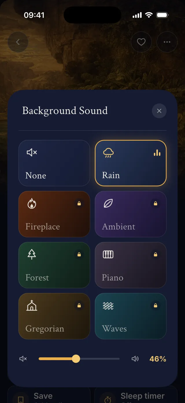 The ambient sounds for sleep